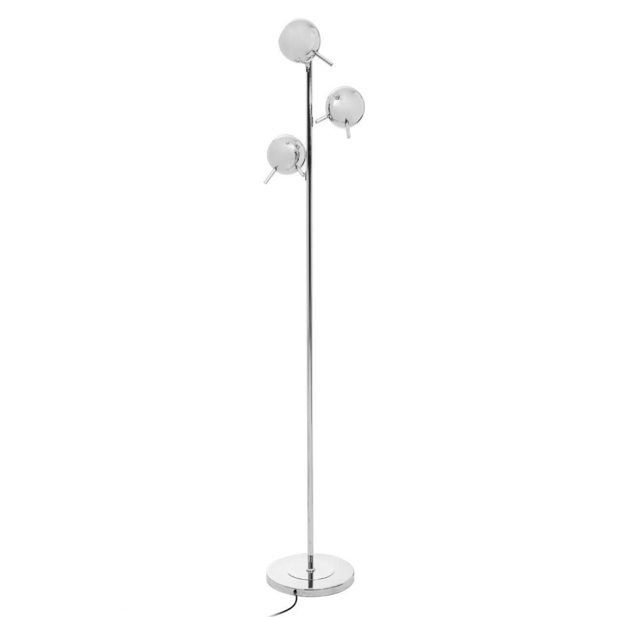 Accessories Fifty Five South Floor Lamps | Karter Chrome Finish Table Lamp With Three Lights