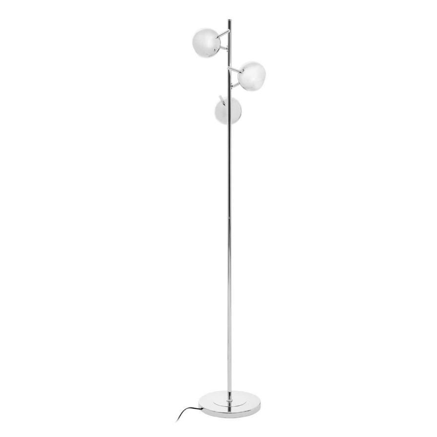 Accessories Fifty Five South Floor Lamps | Karter Chrome Finish Table Lamp With Three Lights