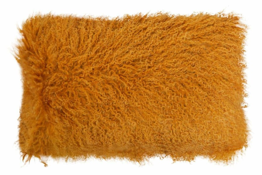 Accessories Bosie Cushions | Bosie Large Ochre Mongolian Lamb Fur Cushion