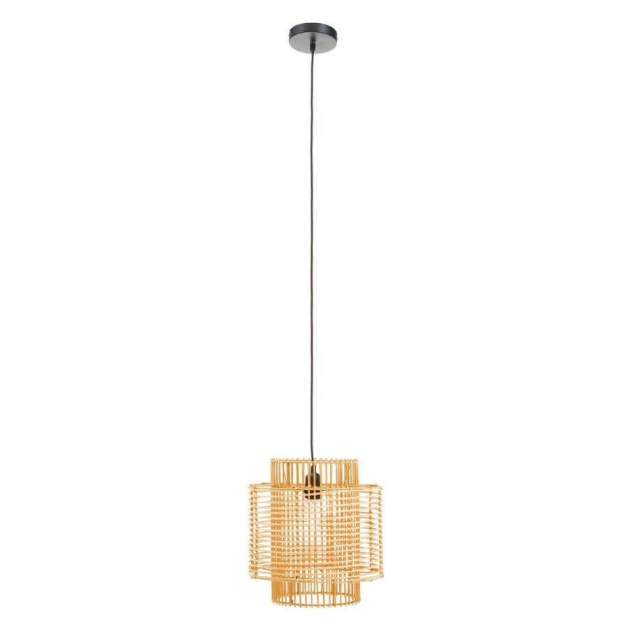 Accessories Premier Light and Ceiling Shades | Jaya Natural Rattan Overlapping Pendant Lamp