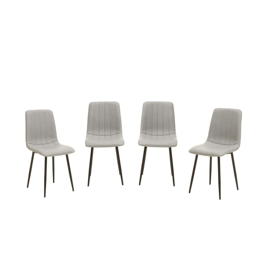 FURNITURE Premier Seating | Tiana Set Of 4 Light Grey Dining Chairs