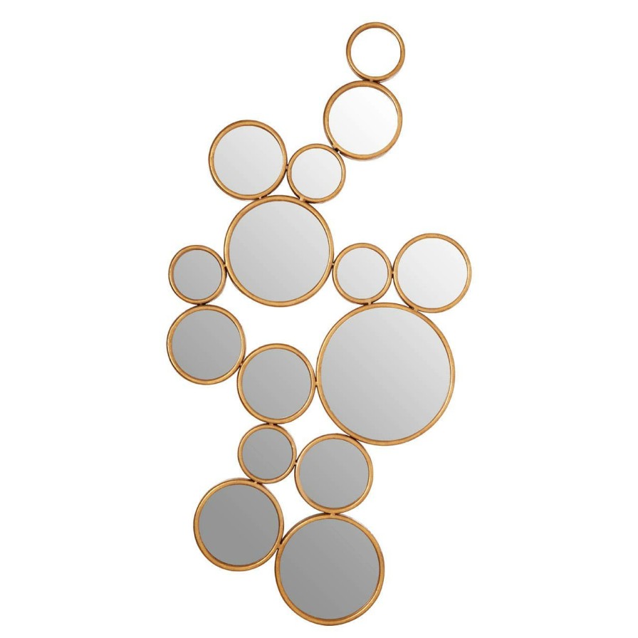 Bathe and Utility Premier Mirrors | Zariah Large Gold Multi Circle Wall Mirror