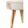 FURNITURE Fifty Five South Seating | Kendari Light Leather And Teak Stool