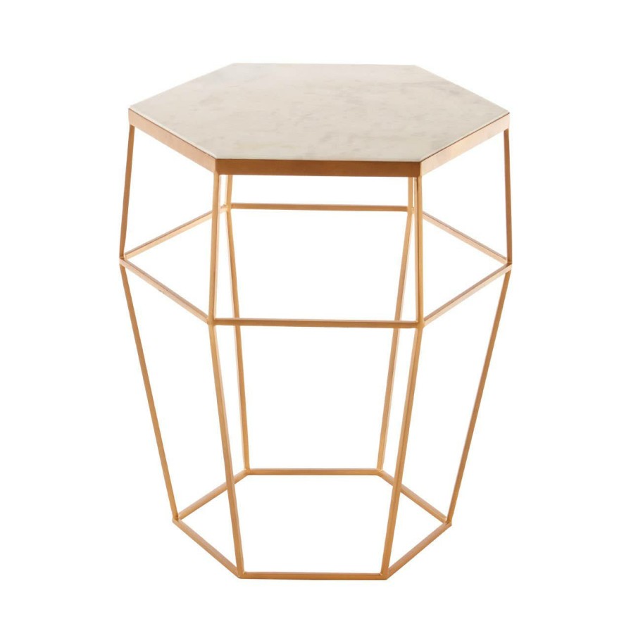 FURNITURE Premier Side Tables | Shalimar Hexagonal Marble Top Side Table