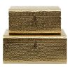 FURNITURE Premier Trunks | Parley Set Of Two Hammered Effect Gold Storage Trunks