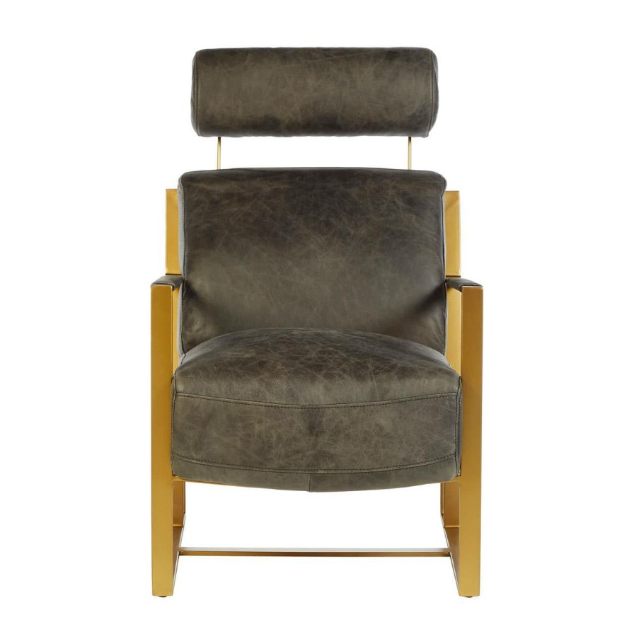 FURNITURE Fifty Five South Lounge Chairs | Hoxton Ebony Leather Lounge Chair