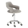 FURNITURE Premier Seating | Grey Velvet Home Office Chair With Curved Back