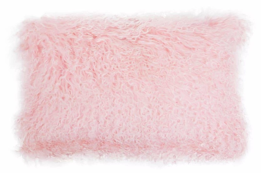 Accessories Bosie Cushions | Bosie Large Pink Mongolian Lamb Fur Cushion