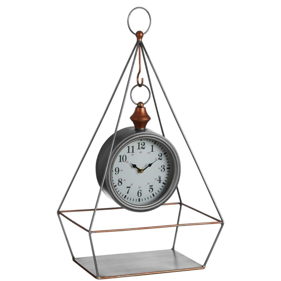 Accessories Premier Mantel Clocks | Hayden Antique Silver Finish Table Clock