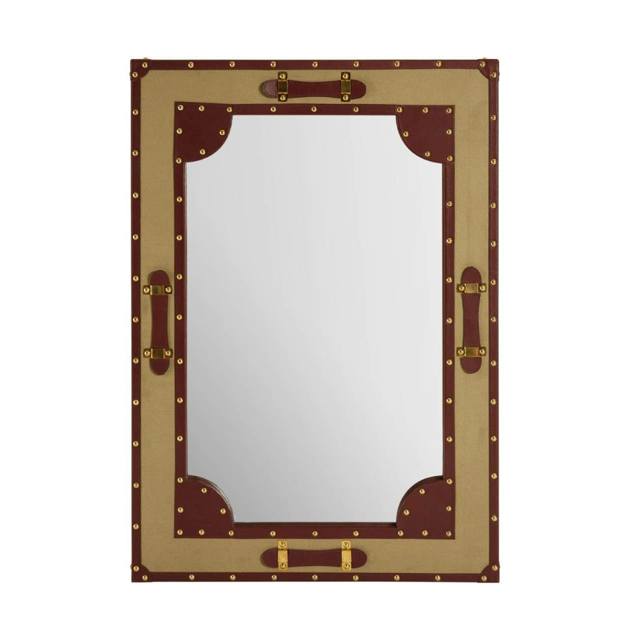 Bathe and Utility Fifty Five South Mirrors | Columbus Canvas And Leather Trim Wall Mirror