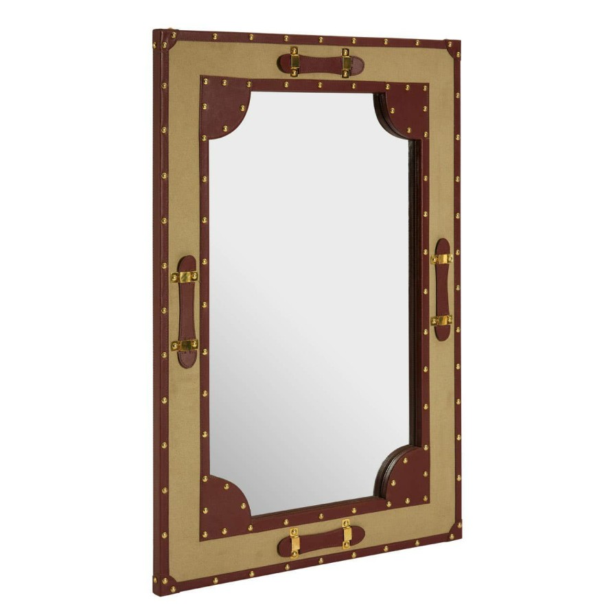 Bathe and Utility Fifty Five South Mirrors | Columbus Canvas And Leather Trim Wall Mirror