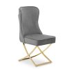 FURNITURE Premier Seating | Belle Button Back Grey Dining Chair