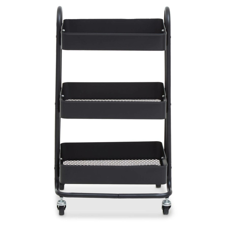 FURNITURE Premier Bar Carts and Trolleys | Acero Three Tier Black Trolley