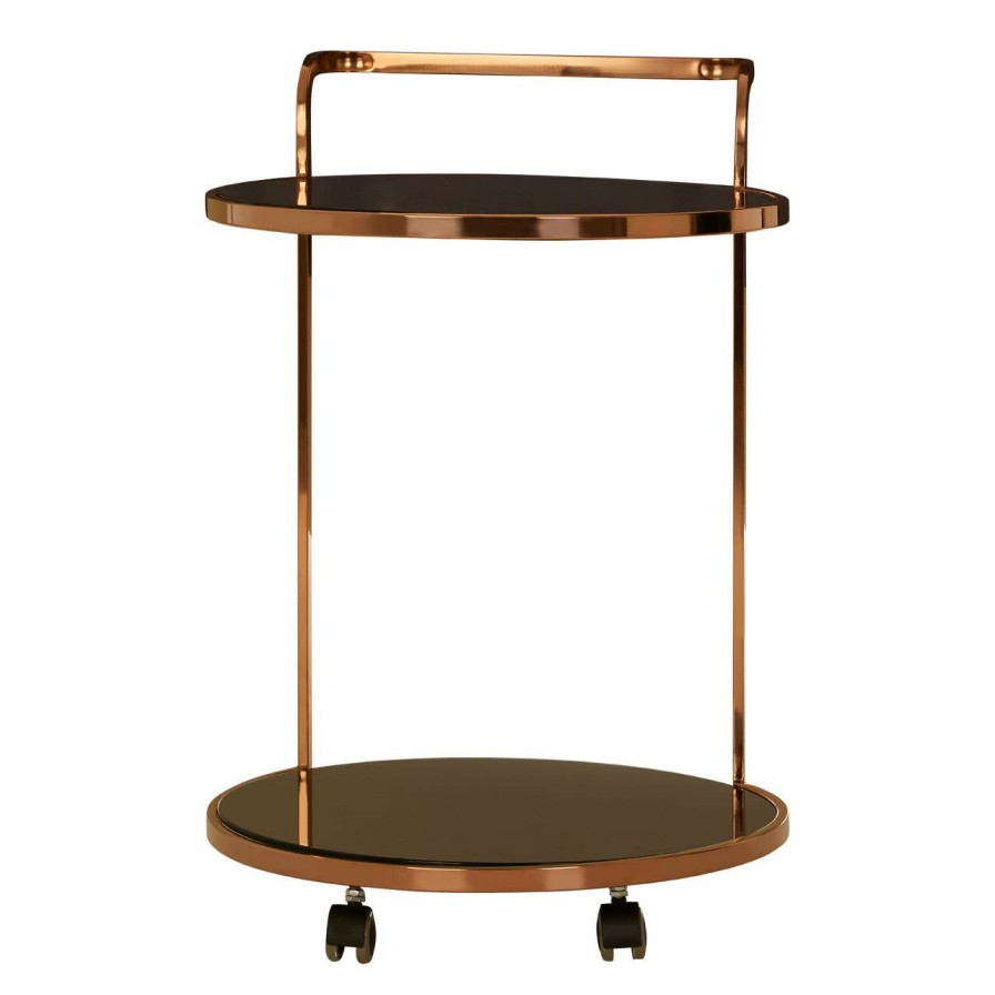 FURNITURE Fifty Five South Bar Carts and Trolleys | Ackley2 Tier Gold Finish Drinks Trolley