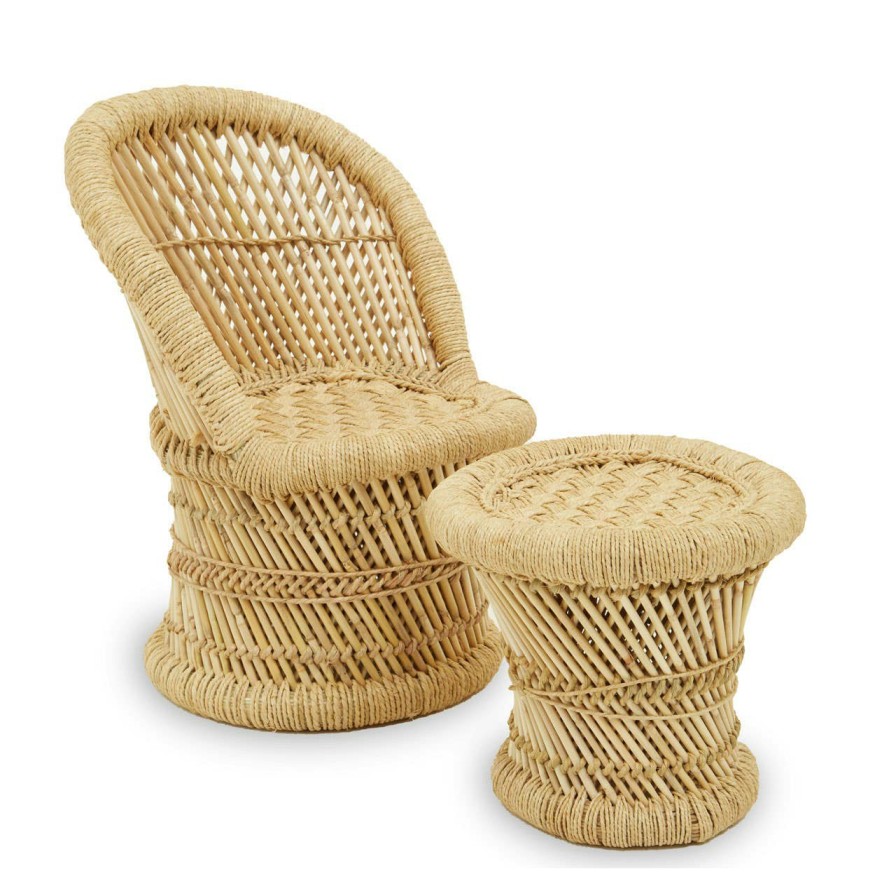 FURNITURE Premier Seating | Rowan Childrens Natural Chair And Stool