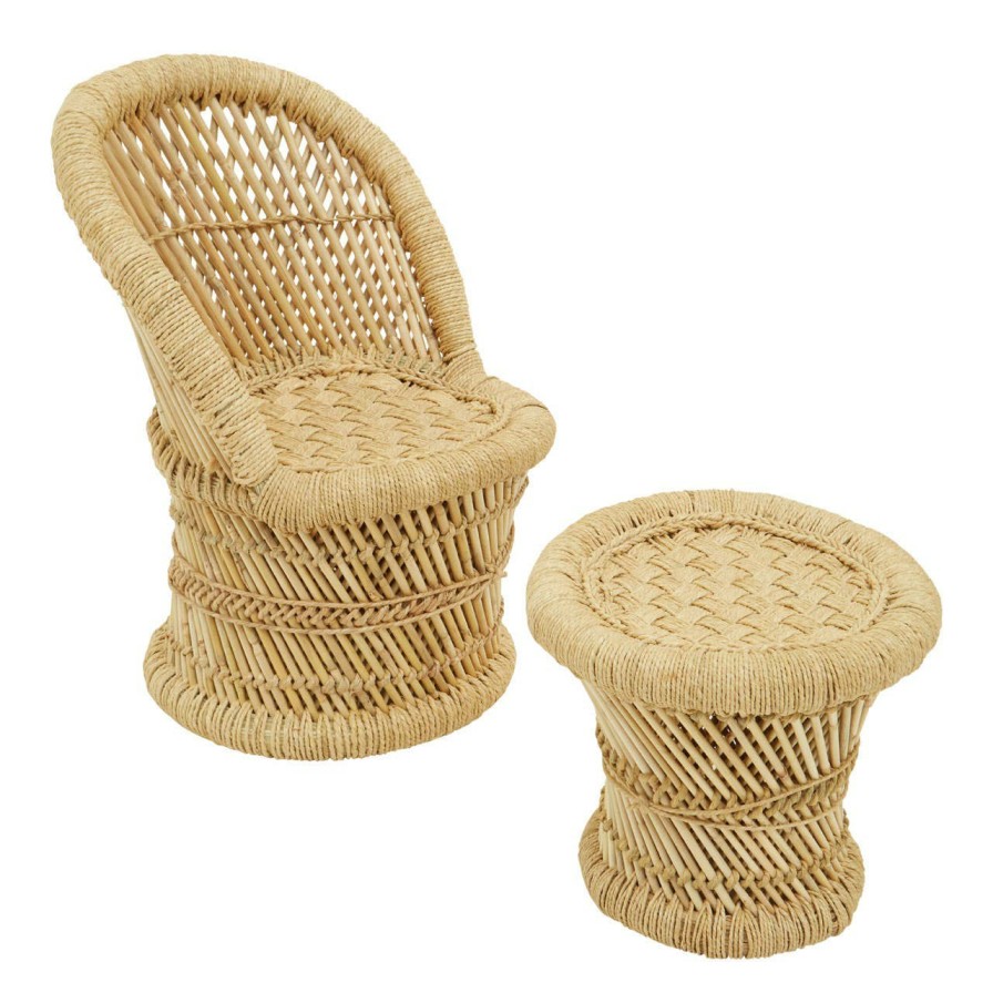 FURNITURE Premier Seating | Rowan Childrens Natural Chair And Stool