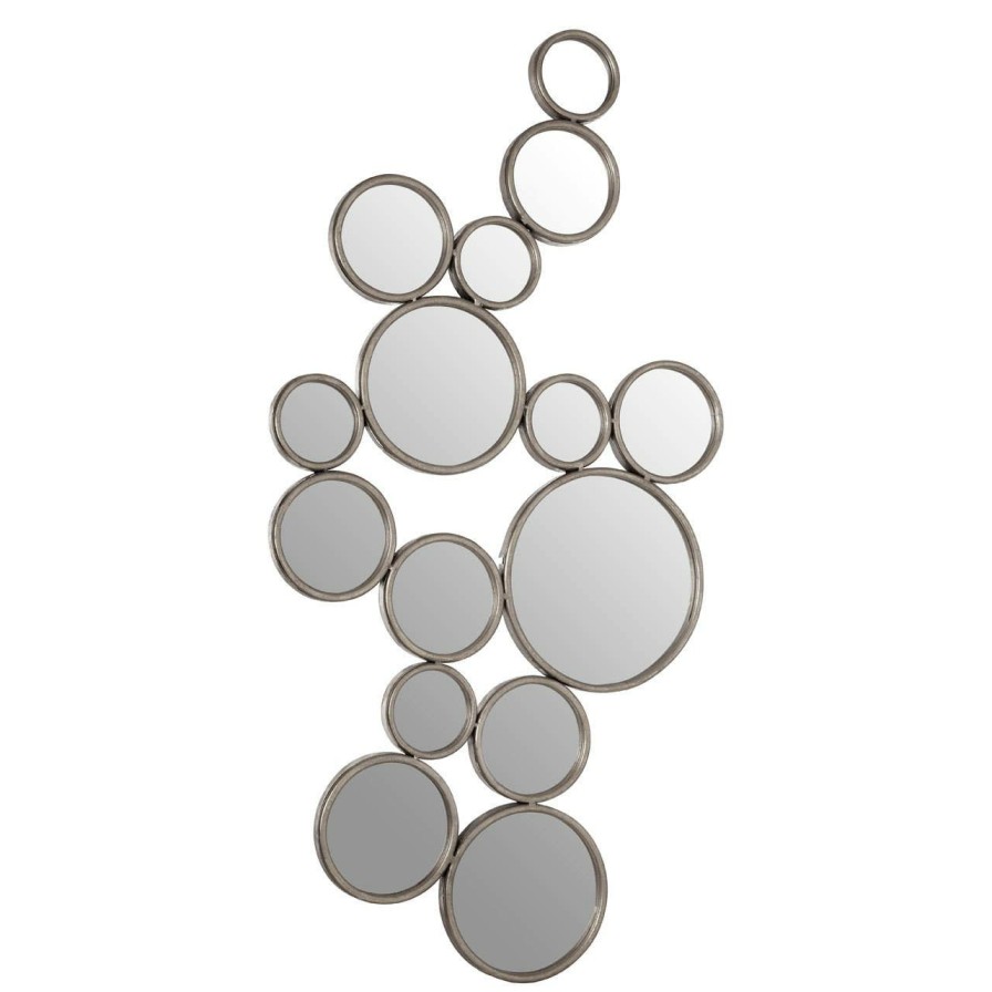 Bathe and Utility Premier Mirrors | Zariah Large Silver Multi Circle Wall Mirror