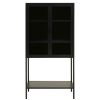 FURNITURE Premier Cabinets | Acier Two Door Black Cabinet With Shelf