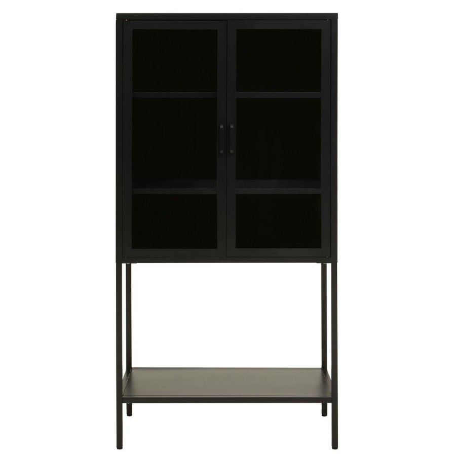 FURNITURE Premier Cabinets | Acier Two Door Black Cabinet With Shelf