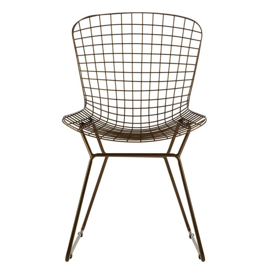 FURNITURE Premier Conservatory | District Bronze Metal Grid Frame Wire Chair