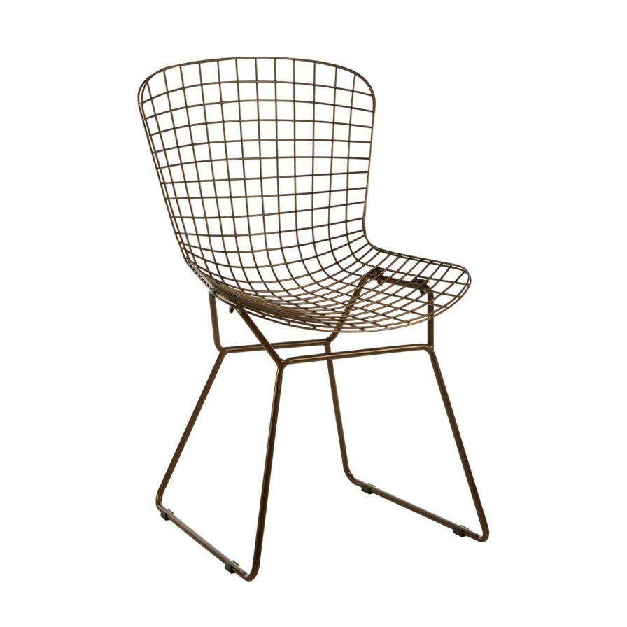 FURNITURE Premier Conservatory | District Bronze Metal Grid Frame Wire Chair