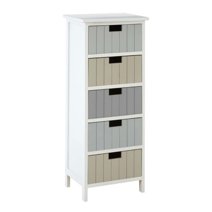 FURNITURE Premier Storage | New England White 5 Drawers Chest