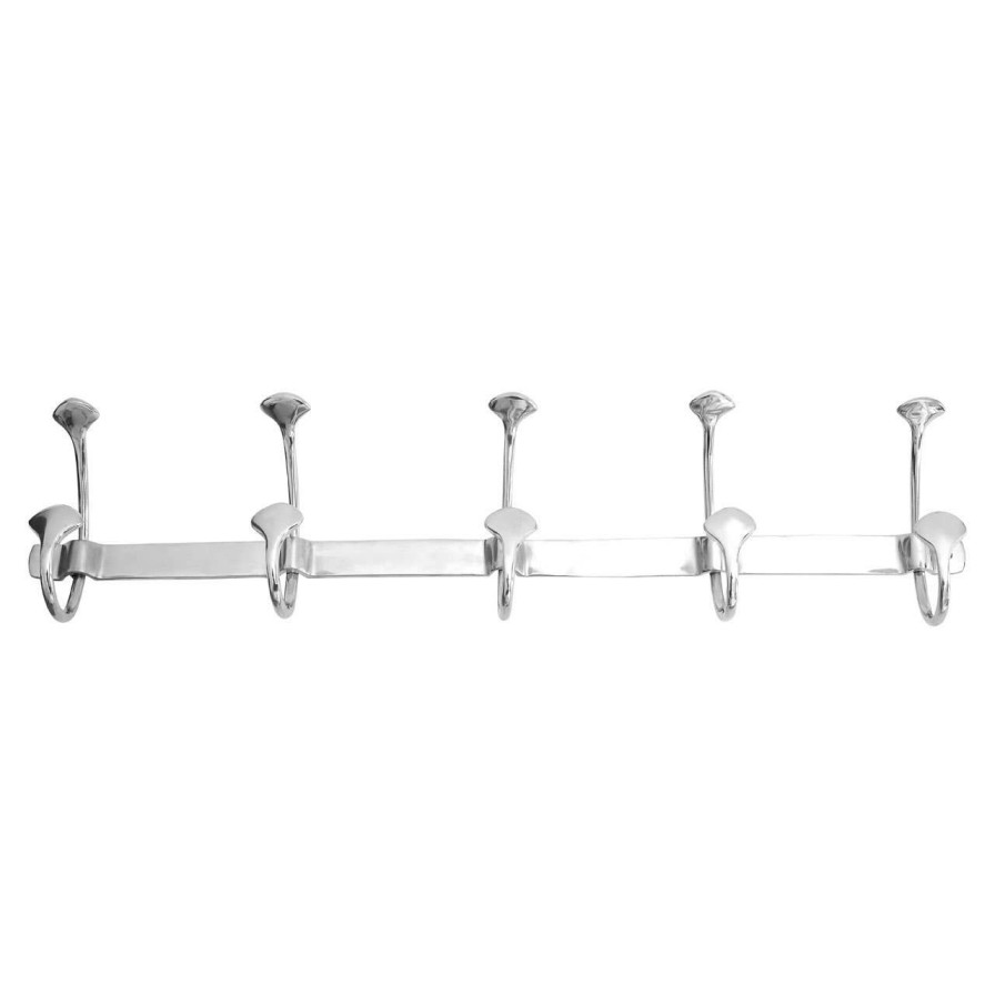 Bathe and Utility Fifty Five South Hangers and Hooks | 10 Hook Hanger With Polished Aluminium