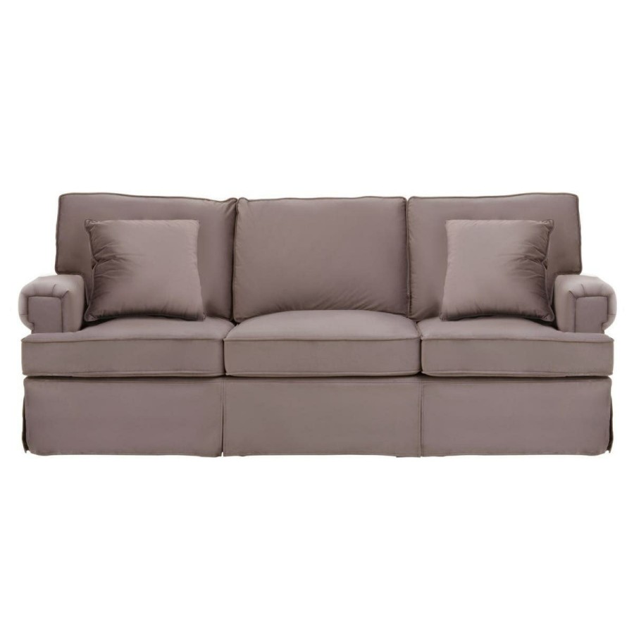 FURNITURE Fifty Five South Sofas | Ralph Three Seat Mink Velvet Sofa