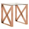 FURNITURE Premier Side Tables | Allure Rose Gold Cross Legs End Table