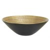 Accessories Fifty Five South Decorative Bowls Plates and Bottles | Deomali Large Two Toned Black And Gold Finish Bowl