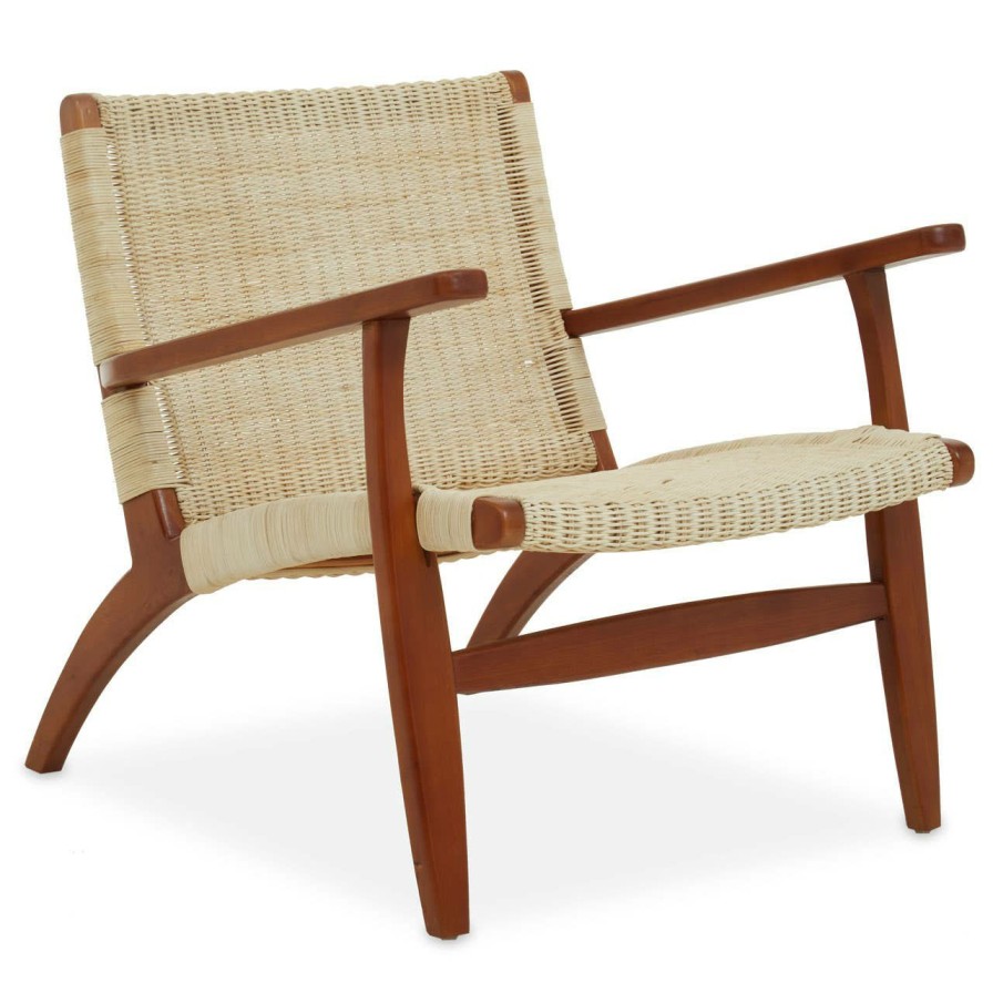 FURNITURE Fifty Five South Armchairs | Java Woven Chair In Natural Rattan