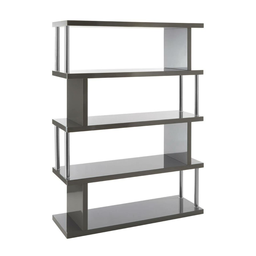 FURNITURE Premier Storage | Maze 4 Tier Grey Gloss Shelf Unit