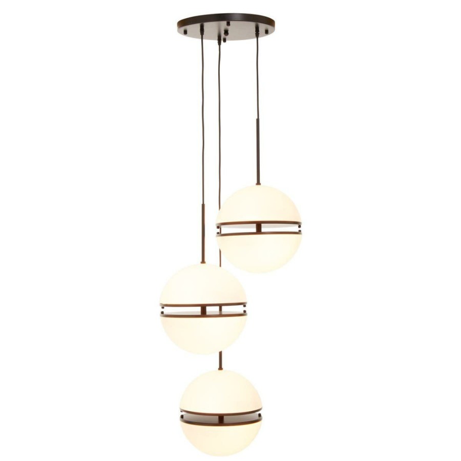 Accessories Fifty Five South Ceiling Lights | Abira Three Ball Matte Black Pendant Light