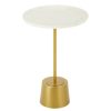 FURNITURE Fifty Five South Side Tables | Rabia Brass Finish Base Side Table