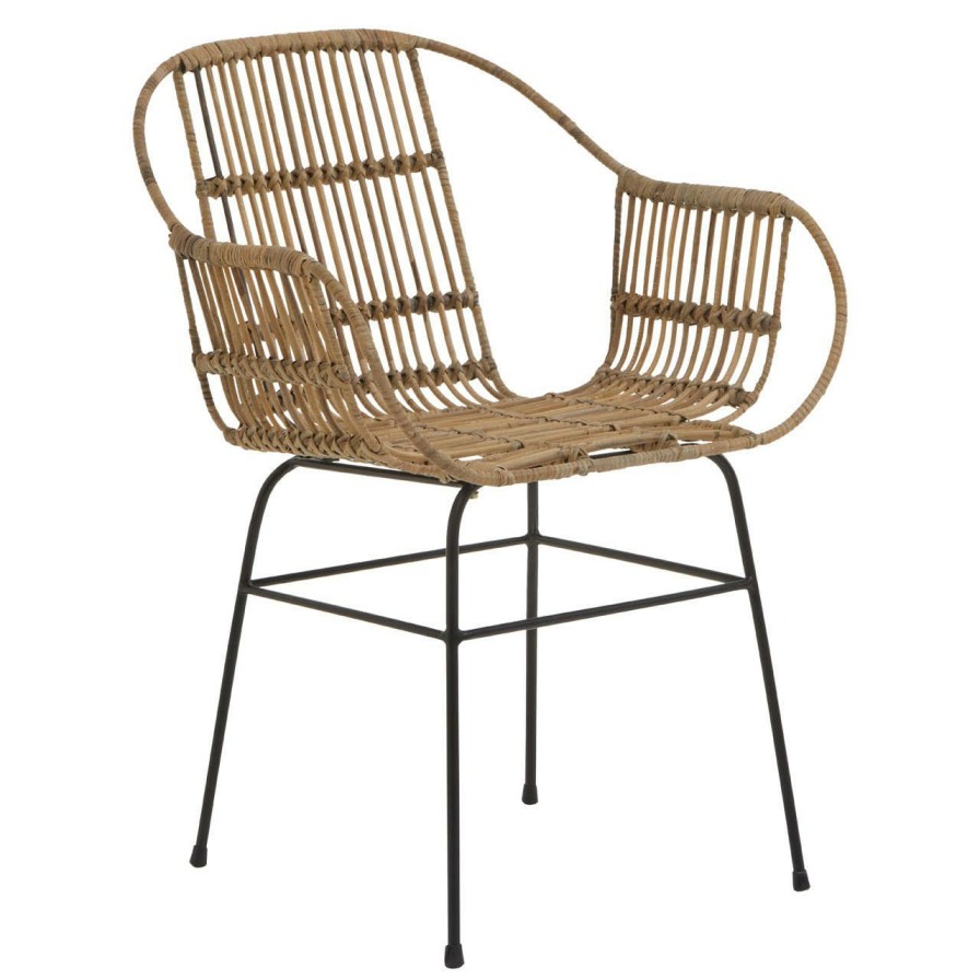 FURNITURE Premier Conservatory | Java Natural Rattan With Black Metal Armchair Chair