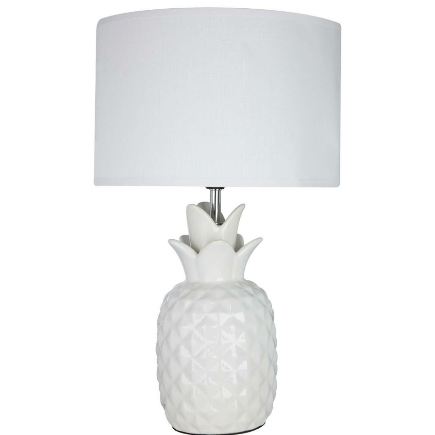 Accessories Premier Table Lamps | Pineapple White Ceramic Lamp