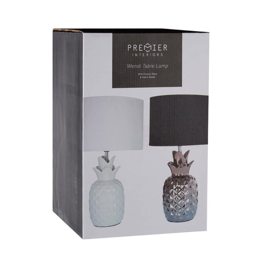 Accessories Premier Table Lamps | Pineapple White Ceramic Lamp