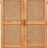 FURNITURE Fifty Five South Storage | Lyon 2 Door Natural Rattan And Oak Cabinet