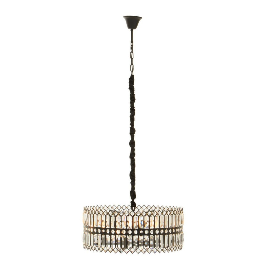 Accessories Fifty Five South Chandeliers | Babylon Six Bulb Black Crystal Chandelier