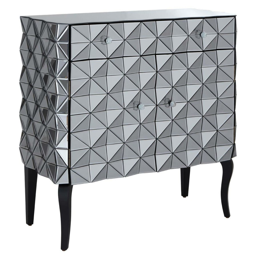 FURNITURE Fifty Five South Storage | Soho Silver Finish Cabinet