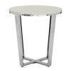 FURNITURE Premier Side Tables | Allure Round White Faux Marble End Table