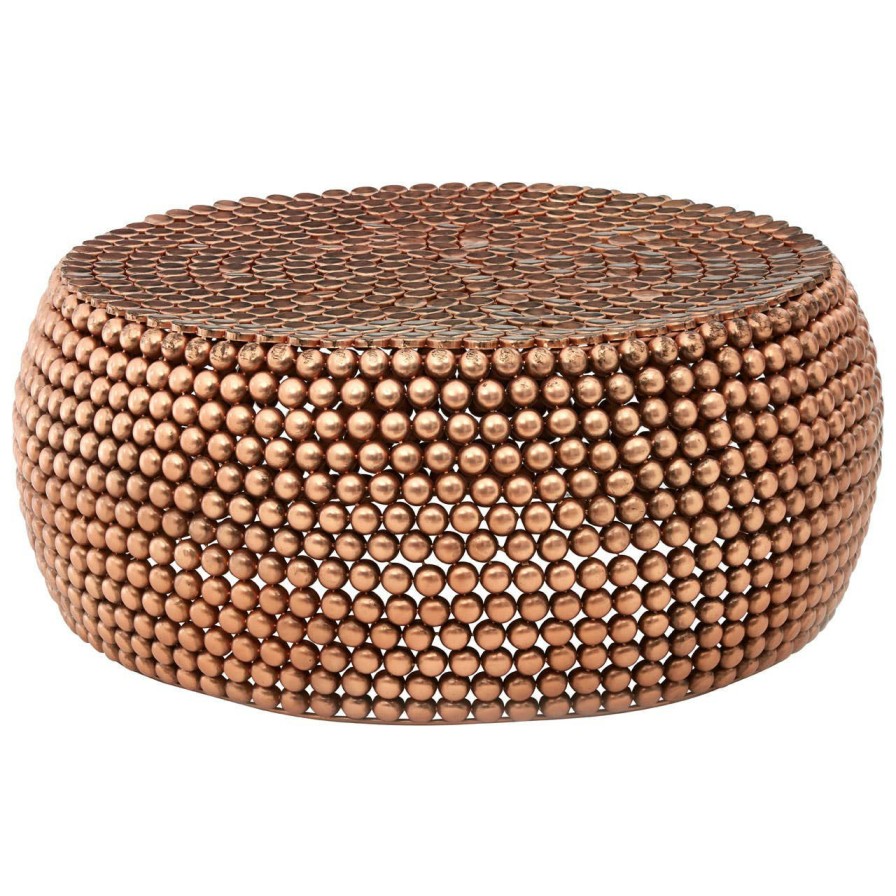 FURNITURE Fifty Five South Coffee Tables | Templar Beaded Iron Copper Coffee Table