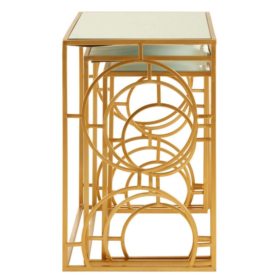 FURNITURE Premier Nesting Tables | Avantis Set Of 3 Gold Finish Nesting Side Tables