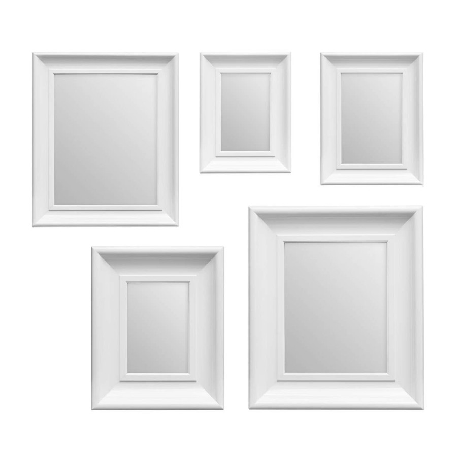 Bathe and Utility Premier Mirrors | White Frame 5Pc Mirror Set