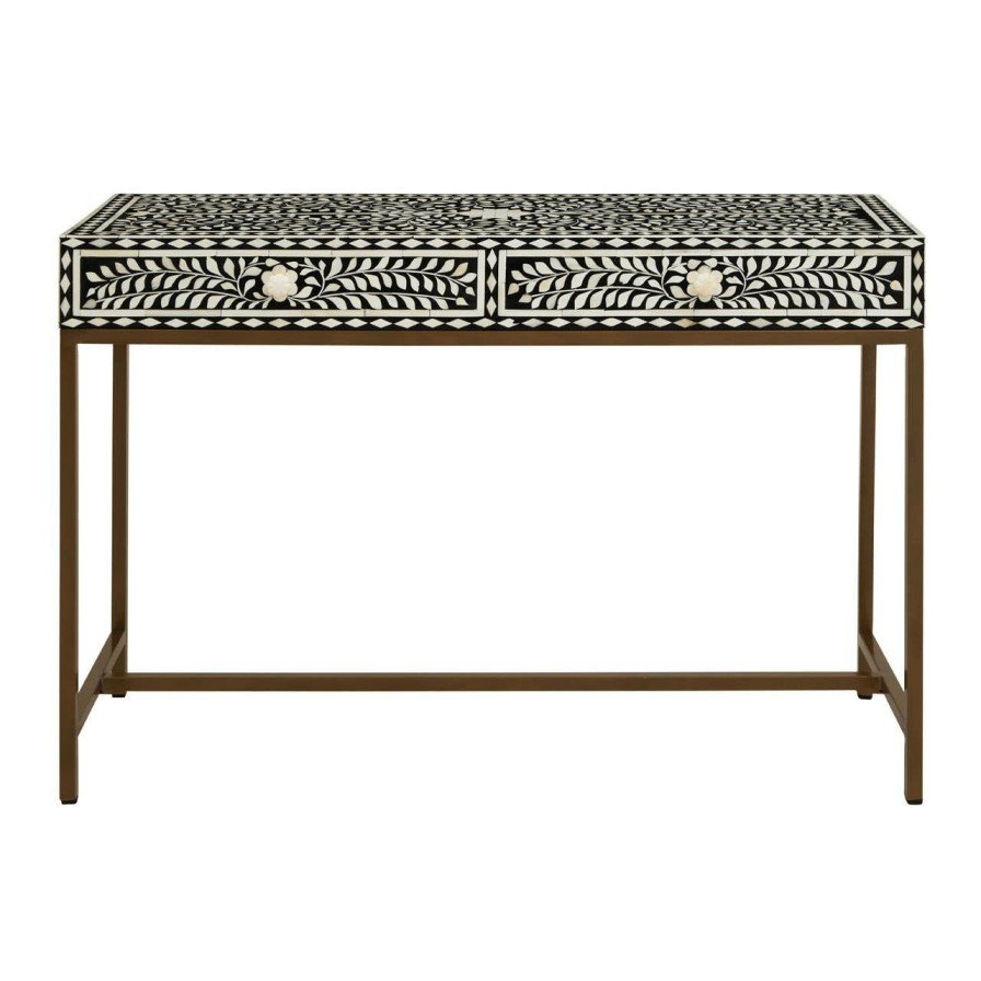 FURNITURE Fifty Five South Console Tables | Fusion Console Table With Gold Finish Legs