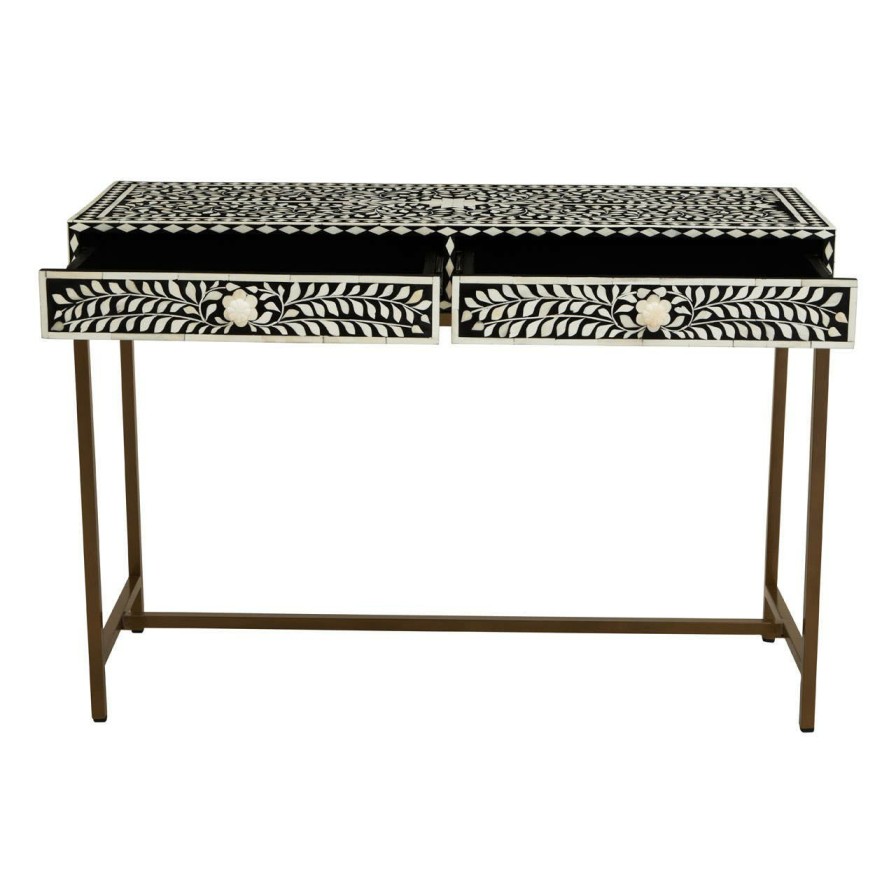 FURNITURE Fifty Five South Console Tables | Fusion Console Table With Gold Finish Legs