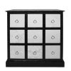 FURNITURE Premier Storage | Ivory Flock 9 Drawer Low Cabinet