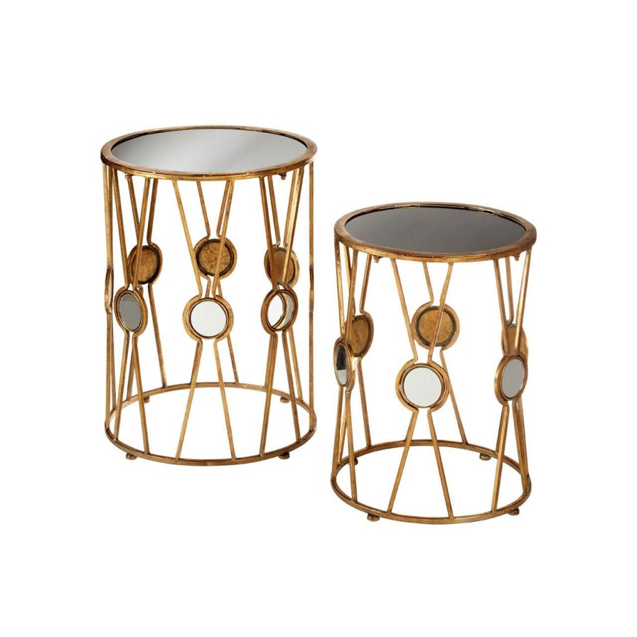 FURNITURE Premier Side Tables | Faiza Set Of 2 Cross Design Rounded Tables