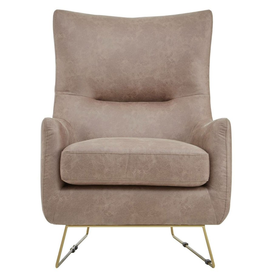 FURNITURE Fifty Five South Seating | Henry Brown Faux Leather Armchair