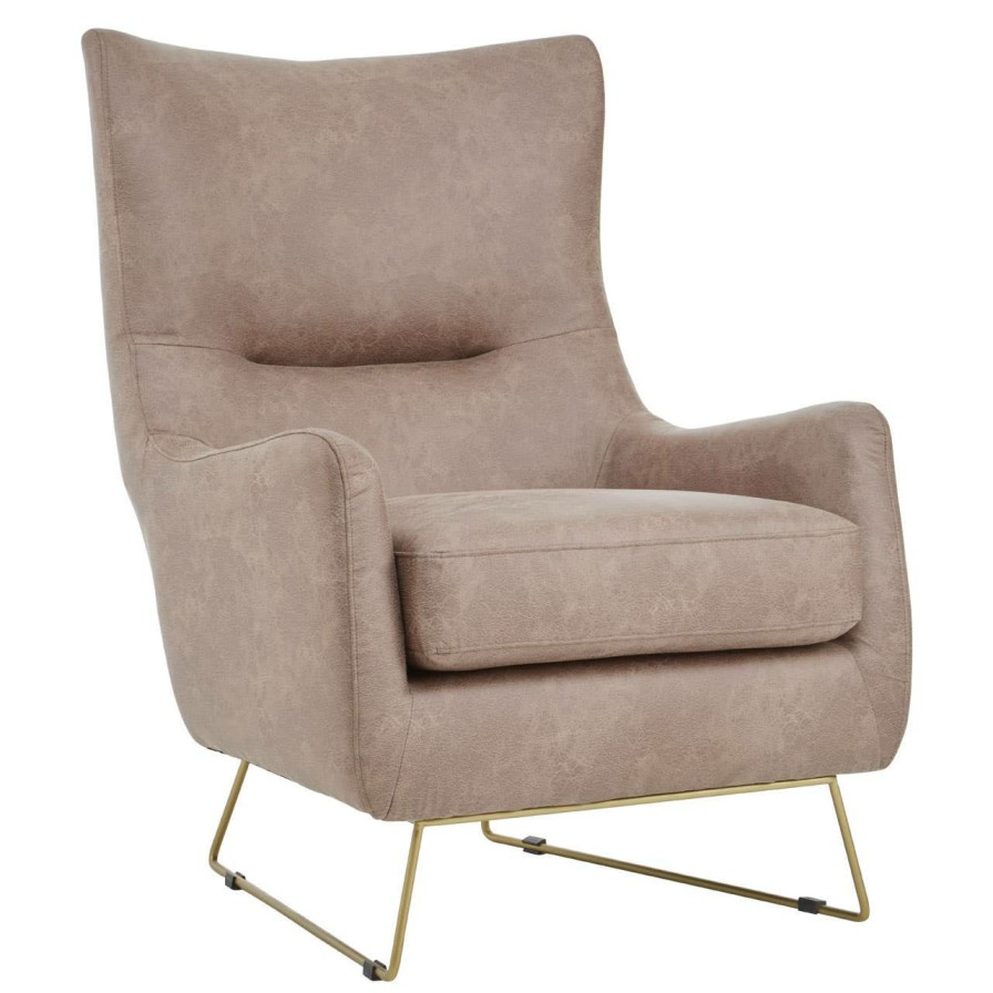 FURNITURE Fifty Five South Seating | Henry Brown Faux Leather Armchair